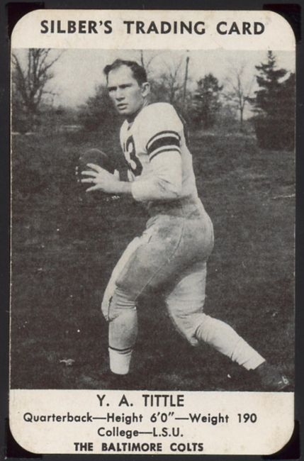 49SB 1949 Silber's Bakery Colts Y A Tittle